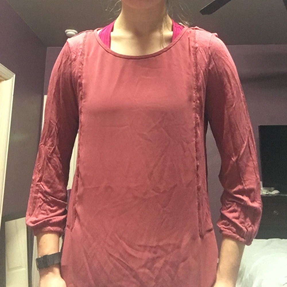 Blush Pink Relaxed Cotton & Silk Mesh Embroiled